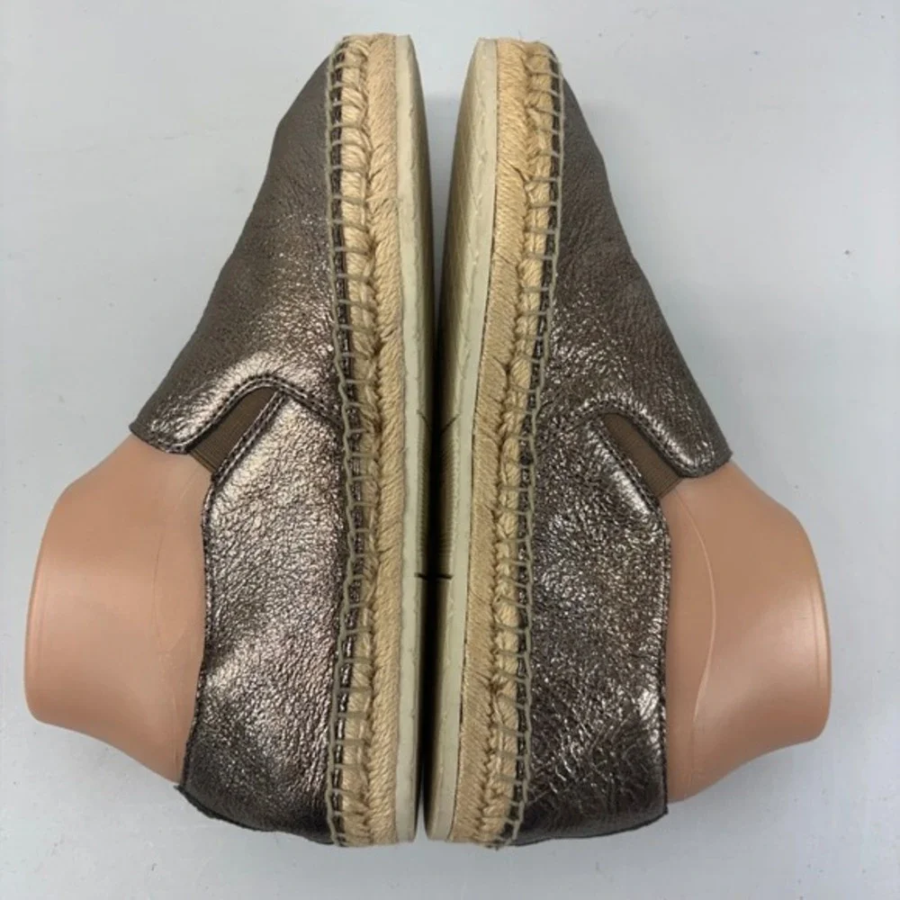 Frye Isbel Espadrille Loafer Women's 7.5M Metallic Bronze Gold Leather Slip-On